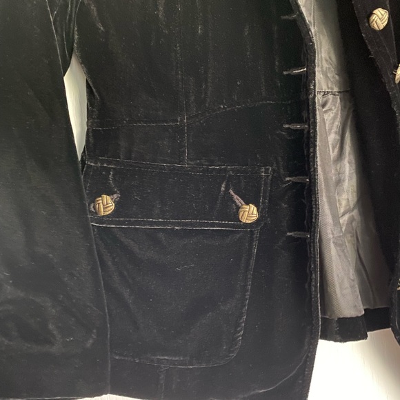 Will Smith Black Velvet Jacket with gold buttons size 8 Casual Boho - Picture 5 of 5